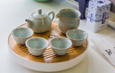 雅瓷汝窯茶具套裝陶瓷家用功夫泡茶壺帶茶臺(tái)天青色水平一壺四杯伴手禮 汝窯水平壺套裝 6件 曬單實(shí)拍圖