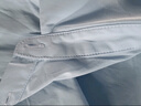 茵曼通勤壓褶泡泡袖全棉襯衫夏季女裝翻領(lǐng)刺繡襯衣上衣 淺藍色  L 曬單實(shí)拍圖