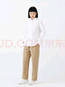 無印良品（MUJI）女式水洗平紋襯衫領(lǐng)長袖襯衫襯衣外套內(nèi)搭春季款外衣女裝上衣 白色 M 160/84A 曬單實拍圖