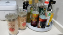 ecoco意可可廚房旋轉(zhuǎn)置物架多功能調(diào)料收納架加厚調(diào)料瓶托盤收納盒E2022灰色 曬單實拍圖