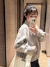 加拿大鵝（Canada Goose）【新品】Sierra女士白標(biāo)羊毛抓絨外套飛行員夾克 7224WW 9309 花灰銀樺色 S 曬單實拍圖