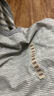 無(wú)印良品（MUJI）大童拼接編織圓領(lǐng)長(cháng)袖T恤童裝打底衫男女童25年秋季兒童CB1QBA5A 灰色條紋 150 /76A 曬單實(shí)拍圖
