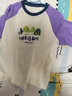 迷你巴拉男童女童短袖T恤夏季撞色純棉薄寶寶兒童速干上衣T恤 紫色   120 曬單實(shí)拍圖