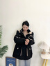 鴨鴨中長款羽絨服女2025冬季新款撞色連帽收腰時(shí)尚加厚顯瘦派克服外套 酒紅色 M 曬單實(shí)拍圖
