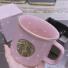 星巴克杯子櫻花粉色女神馬克杯陶瓷杯咖啡杯桌面杯喝水杯茶杯禮物 粉色琺瑯杯 曬單實(shí)拍圖