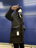 謙集（QIANJI）戶外登山抗寒羽絨服男士2024冬季運(yùn)動(dòng)休閑保暖連帽工裝沖鋒衣外套 曜石黑 【BG929】 L 建議體重129-145斤 曬單實(shí)拍圖