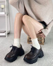 ZUOSAISI品牌皮鞋女真皮復(fù)古樂福鞋女2025秋季新品女鞋厚底英倫風(fēng)單鞋女 棕色 34 曬單實拍圖