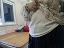 德瑪納【清雅剪花襯衫】春秋立領撞色系帶泡泡袖襯衣女裝上衣 曬單實拍圖