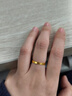 亞一黃金戒指碎碎冰冰金女款固口足金純金戒指七夕情人節禮物送女友 曬單實(shí)拍圖