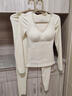 貓人（MiiOW）保暖內衣女秋衣秋褲套裝羊絨蠶絲加絨加厚自帶胸墊修身女士打底衫 白色套裝 【蠶絲潤膚】 L 推薦體重110-125斤 曬單實(shí)拍圖