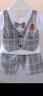 G.DUCK KIDS小黃鴨男寶寶夏季紳士假兩件套裝嬰幼兒衣服滿月百天周歲宴禮服 夏裝-灰色【領(lǐng)結(jié)款】 90 cm 曬單實(shí)拍圖