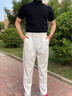 皮爾卡丹（pierre cardin）輕熟風(fēng)商務(wù)直筒休閑西褲男修身春夏季英倫風(fēng)垂感免燙那不勒斯長(zhǎng)褲 白色 （直筒修身） 32 曬單實(shí)拍圖