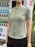 百思絨專業(yè)跑步速干運動套裝女瑜伽服寬松高彈力透氣時尚網(wǎng)紅爬山訓練服 灰紫兩件套（黑褲） M 曬單實拍圖