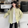 G.DUCKKIDS童裝女童襯衫春秋款兒童襯衣中大童春裝上衣女孩防曬外套洋氣衣服 綠色 170 建議160-170cm14-15歲cm 曬單實拍圖