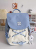 察今小型雙肩包設計感小眾可愛(ài)搞怪少女背包兒童出游輕便旅行小書(shū)包女 奶藍色（不帶掛件） 曬單實(shí)拍圖
