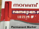 慕那美（monami）進口油性物流辦公簽字記號筆1.0mm裝飾標記劃線繪畫筆NamePen-F 紅色12支裝04002-03 曬單實拍圖