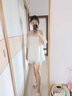 津炳勝吊帶睡衣女夏季性感甜美純欲風(fēng)大碼無(wú)袖可外穿一字家居服兩件套 白色套裝-帶胸墊【吊帶+短褲】 M 【建議80-110斤】 曬單實(shí)拍圖