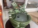 OEMG新中式陶瓷招財(cái)流水魚(yú)缸水循環(huán)小型家用桌面擺件風(fēng)水球喬遷送禮物 翡翠綠白菜（百財(cái)）流水?dāng)[件 默認(rèn)贈(zèng)送水泵與水晶球 曬單實(shí)拍圖