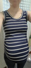 Mom Jane【斷碼清倉】哺乳吊帶背心孕婦喂奶秋冬月子服外出打底內(nèi)搭可外穿 藏青白條紋（棉莫代爾-無罩杯） M【90斤-115斤】 曬單實拍圖