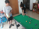 煦凜德國(guó)兒童臺(tái)球桌6至12歲可折疊大號(hào)家用迷你桌球臺(tái)小型室內(nèi)家庭男 特大號(hào)-彩紋折疊款130厘米 【圓角配3.2cm球】 曬單實(shí)拍圖