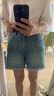 范思藍(lán)恩毛邊流蘇牛仔褲女夏季2025新款簡(jiǎn)約百搭顯瘦短褲2666 牛仔藍(lán) M 曬單實(shí)拍圖