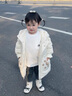 G.DUCKKIDS小黃鴨童裝女童羽絨服2024新款洋氣冬季女寶寶加厚中長款兒童冬裝 米白 100 建議2~3歲【 90-100cm】cm 曬單實拍圖