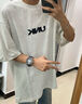 UNKNOWTAL夏季美式潮流重磅棉質(zhì)圓領(lǐng)寬松男短袖T恤環(huán)形藝術(shù)印花小眾上衣 白色 S 曬單實(shí)拍圖