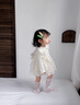 班喜迪嬰兒衣服秋裝嬰幼兒洋氣連體衣寶寶公主包屁衣裙子春秋外出包屁裙 白色 80cm 曬單實(shí)拍圖