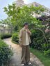 Foss Phil長(zhǎng)袖襯衫男士春秋季日系純色休閑高級(jí)感襯衣外套男G2510卡其L 曬單實(shí)拍圖