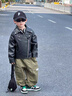 G.DUCKKIDS小黃鴨童女童外套春秋新款兒童皮衣一歲寶寶衣服男孩機車服皮夾克 黑色 90 尺碼1~2歲【 80-90cm】 曬單實拍圖