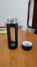 天喜（TIANXI）玻璃杯塑玻杯男女士泡茶杯茶水分離杯便攜辦公室水杯 黑色380ml 曬單實拍圖