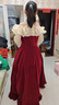 衣諾坊女童禮服長(zhǎng)裙兒童花童女孩演出服 紅色紗袖長(zhǎng)裙170cm 曬單實(shí)拍圖