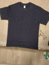 戰浩【2件】新疆棉260g重磅純棉短袖t恤男寬松純色打底衫白T半袖體恤 深藍色+黑色 L 建議【130-150斤】 曬單實(shí)拍圖