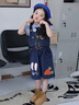 G.DUCKKIDS童裝女童套裝夏季新款兒童衣服女孩兔子警官三件套女寶寶短袖短褲 三件套+領(lǐng)帶 110 尺碼4~5歲【100-110cm】 曬單實拍圖