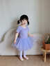 s.lemon兒童舞蹈服女童春夏短袖芭蕾舞連體裙演出服公主裙練功服形體服 熏衣紫 110 （建議身高90-100cm） 曬單實(shí)拍圖