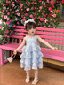 G.DUCKKIDS小黃鴨童裝公主裙女童夏季2025新款兒童連衣裙女孩子生日禮服夏裝 米白色 110 尺碼4~5歲【100-110cm】cm 曬單實(shí)拍圖