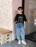 貝孩趣男童褲子兒童牛仔褲春秋長褲童裝中大童時(shí)尚休閑褲潮男孩束腳褲 H壓花牛仔長褲【春秋款】 150 碼(建議身高135-145厘米) 曬單實(shí)拍圖