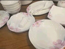 紅牡丹景德鎮(zhèn)骨瓷碗盤餐具釉下彩家用陶瓷餐具整套中式喬遷送禮碗碟筷子 墨染生花釉下彩72頭皮箱包裝 曬單實拍圖