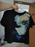 兩三事梵高文藝 玻璃花房 2025夏季新款文藝風(fēng)油畫(huà)印花純棉短袖t恤女 黑色 M 曬單實(shí)拍圖