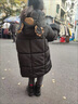G.DUCKKIDS兒童羽絨棉服女童冬季2025新款洋氣卡通寶寶加厚保暖連 黑色 140 曬單實(shí)拍圖