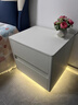DeRUCCI HOME慕思一巖板床頭柜2025新款輕奢感簡(jiǎn)約現代臥室柜子小同款 米白色+感應燈+usb+音響加厚實(shí) 39x40x45cm 曬單實(shí)拍圖