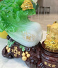 玉石大白菜擺件招財(cái)貓店鋪?zhàn)錾忾_(kāi)業(yè)送禮大擺件辦公室前臺(tái)裝飾品 禮盒裝 小號(hào)招財(cái)貓款 約37*15*29CM 曬單實(shí)拍圖