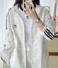 adidas經(jīng)典三條紋運動連帽夾克外套男女春季新款阿迪達(dá)斯三葉草 亮白   L 曬單實拍圖