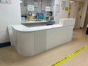 燕子高飛辦公司前臺桌迎賓接待臺店鋪酒店商用機(jī)構(gòu)大廳柜臺子 白色+灰色格柵【右拐角】 240*60*100cm 曬單實(shí)拍圖