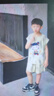 G.DUCKKIDS小黃鴨童裝哪吒兒童服裝男童夏套裝2025新款運動寶寶男孩無袖衣服 綠色 可亮燈 120 曬單實拍圖