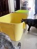 貓砂盆超大號防外濺貓廁所特大防臭幼貓開(kāi)放式貓砂盆子巨大貓屎盆 升級款【70CM巨無(wú)霸黃色】50斤內 曬單實(shí)拍圖