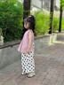 靚貝城堡女童夏季套裝薄款蝴蝶結(jié)背心2025新款短袖兩件套女孩夏裝寶寶衣服 粉色 110 曬單實(shí)拍圖