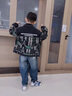 G.DUCKKIDS小黃鴨童裝男童外套春秋新款兒童牛仔衣帥氣潮酷中大童男孩秋裝 綠色 120 (建議身高110-120 6-7歲) 曬單實拍圖