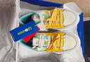 FILA FUSION斐樂(lè )女鞋潮牌50-50 DX II CVS帆布鞋2025春季新款生活滑板鞋女鞋 奶白/精靈綠-GG 36 曬單實(shí)拍圖
