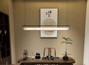 力林宋代美學(xué)中式創(chuàng)意餐廳茶室書房簡(jiǎn)約一字長條酒店收銀臺(tái)設(shè)計(jì)師吊燈 A款 不銹鋼+仿云石 長1.2米 曬單實(shí)拍圖